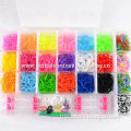 Rubber rainbow loom bands, 3,200-piece kit, include plain, glow in the dark, neon and metallic color